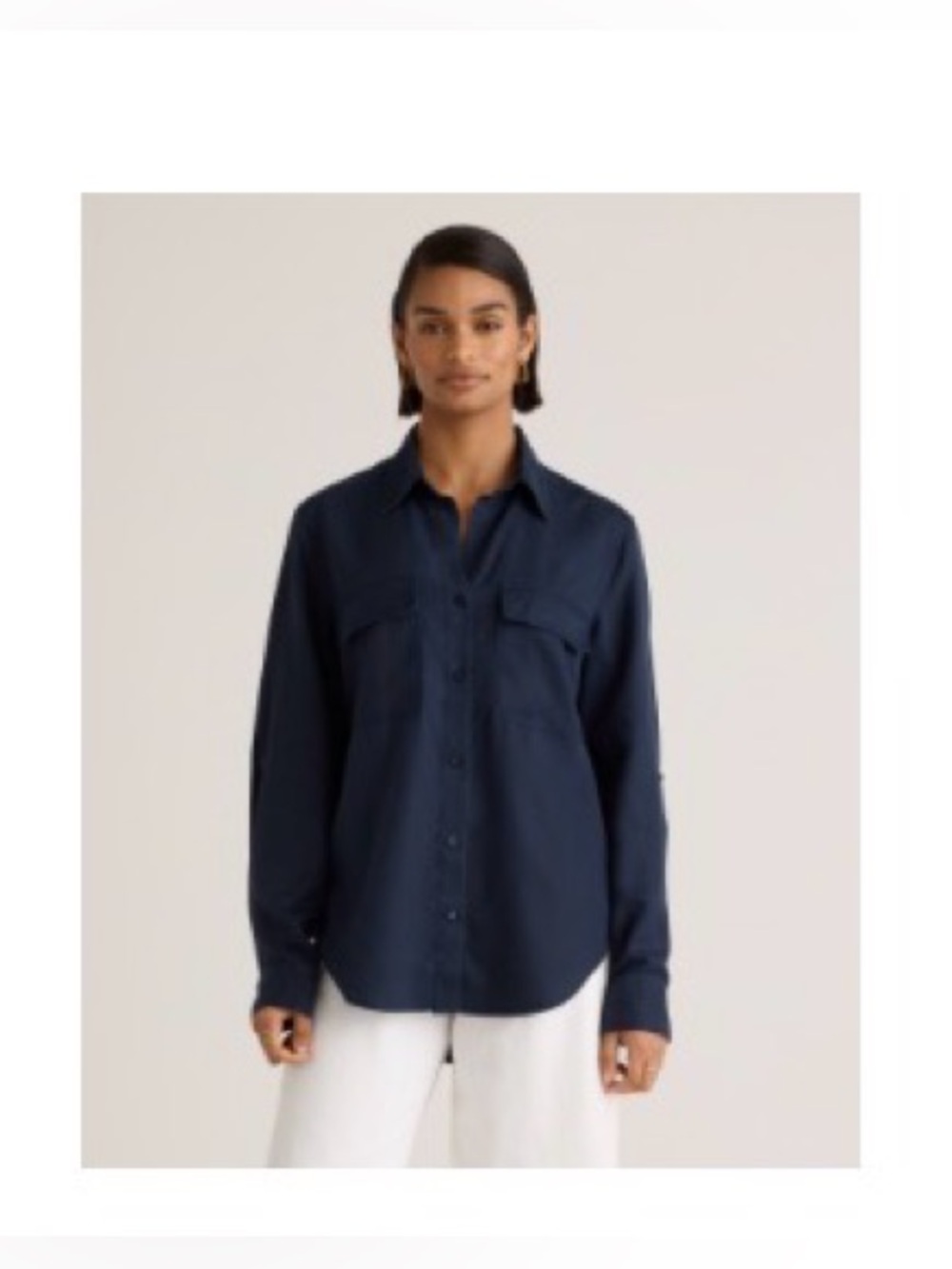 Quince Vintage  Wash Tencel Top - Midnight Blue